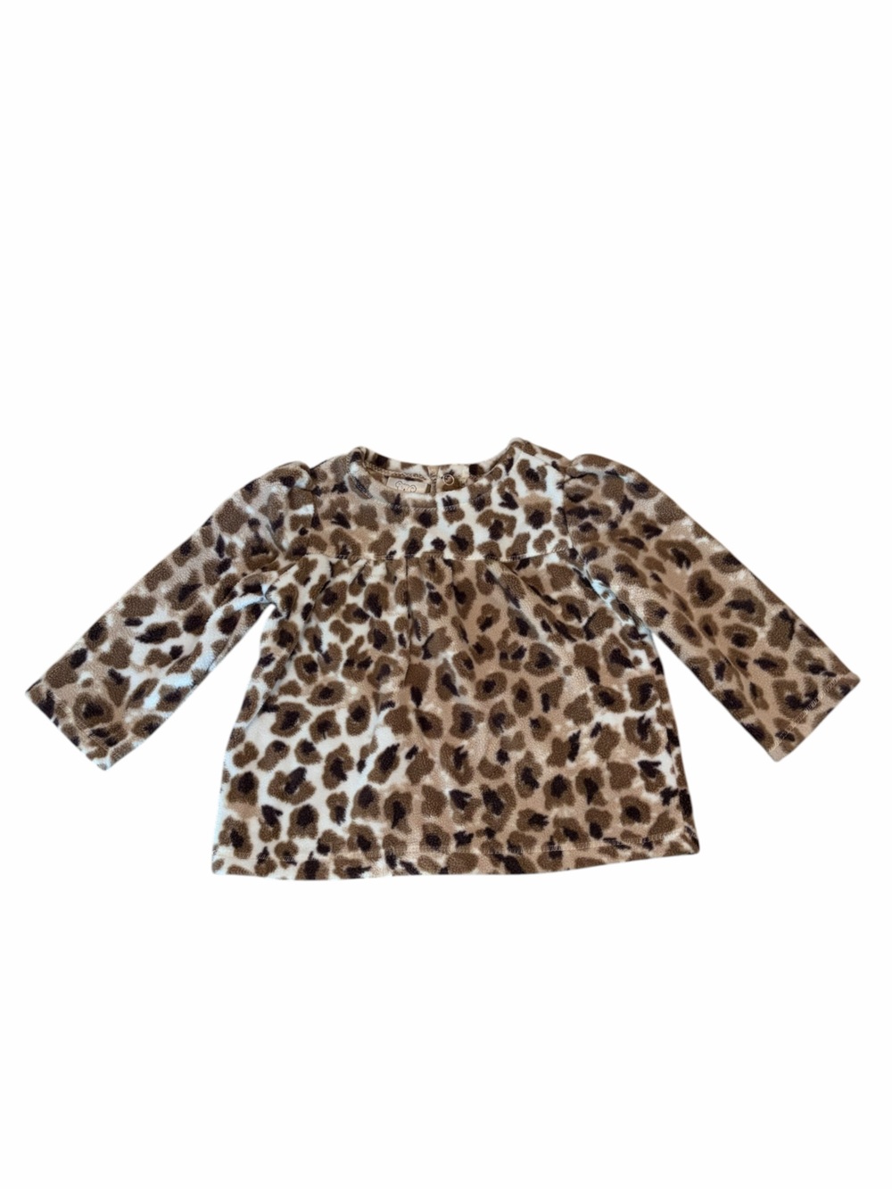 Koala Kids Leopard-Print Long Sleeve Top - Brown & Cream